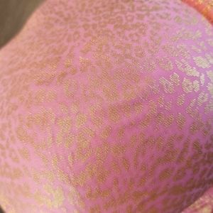 36c pink and gold print bra